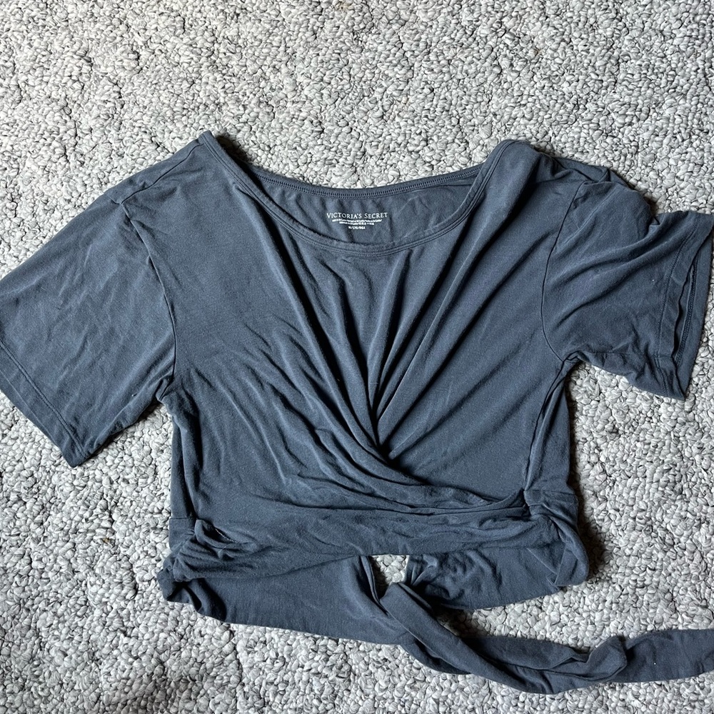 Grey Victoria Secret Tie Back Crop Top Size Medium